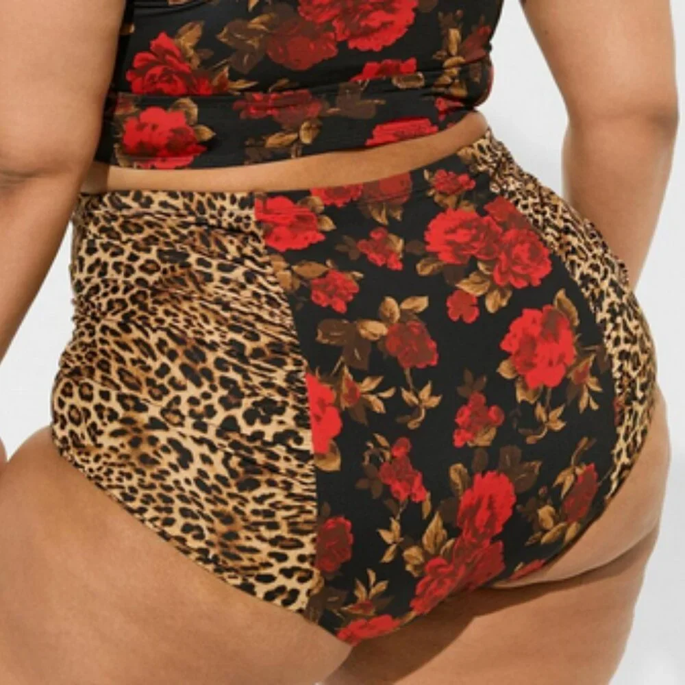 High Rise Ruched Swim Bottom - Picture 2 of 4